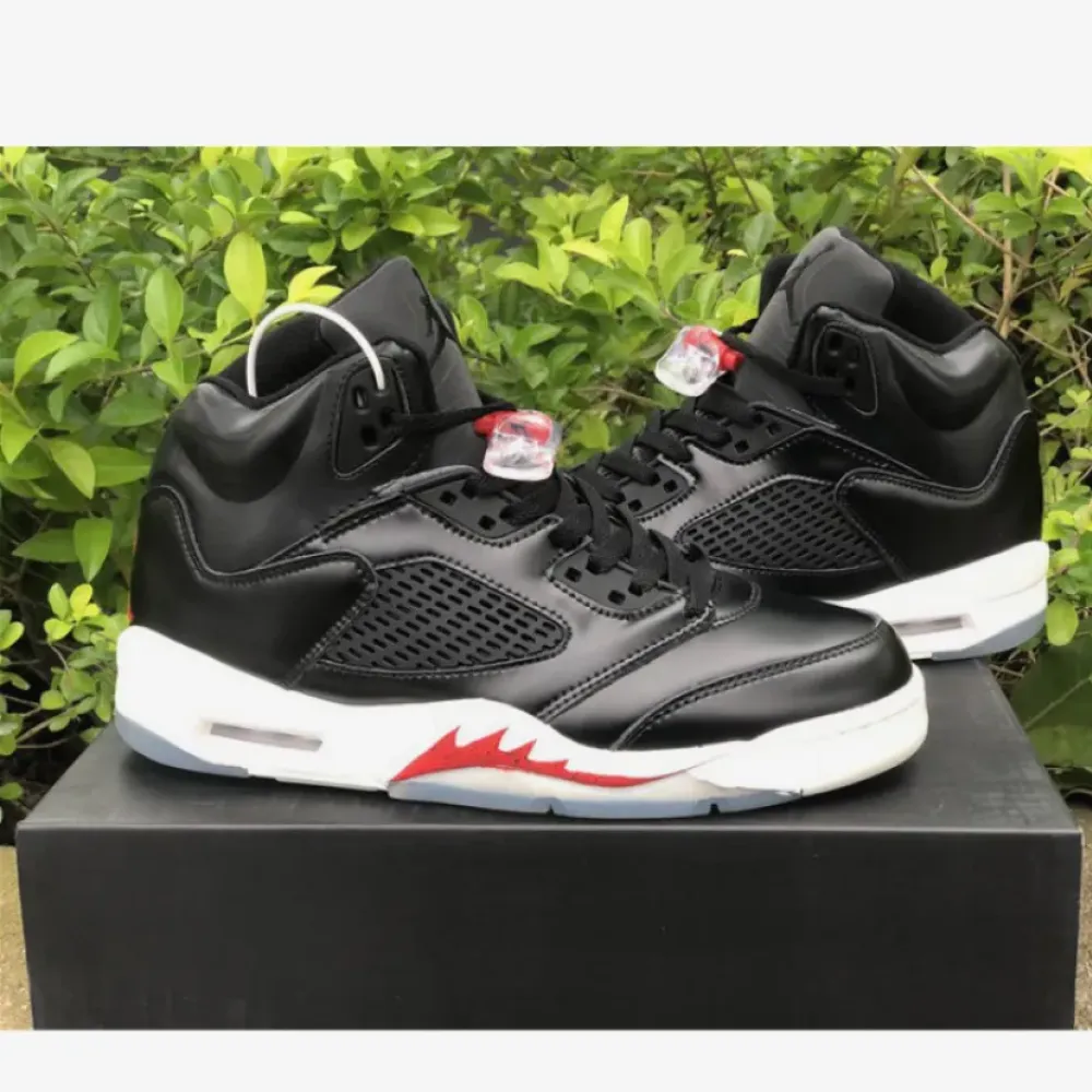 Air Jordan 5 Black/Muslin-Fire Red  CT8480-001