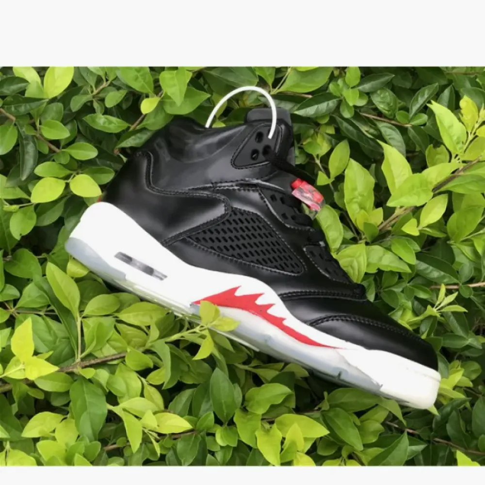Air Jordan 5 Black/Muslin-Fire Red  CT8480-001