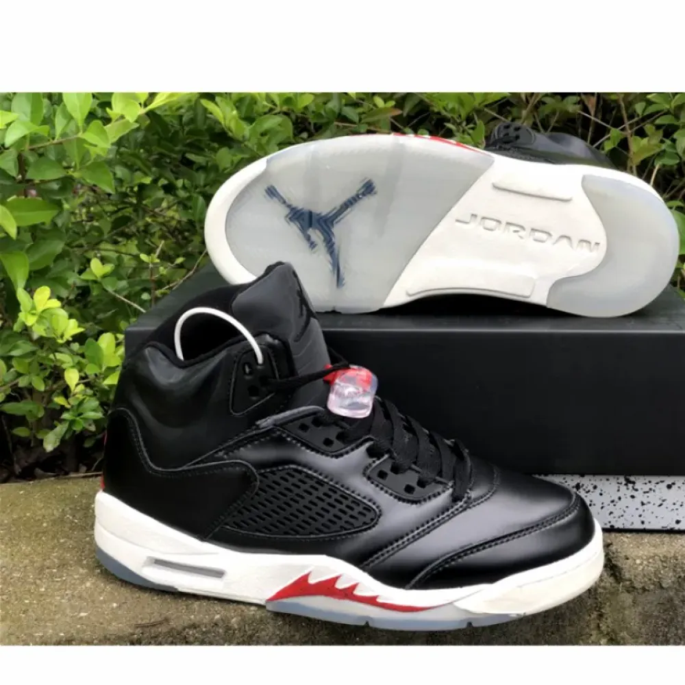 Air Jordan 5 Black/Muslin-Fire Red  CT8480-001