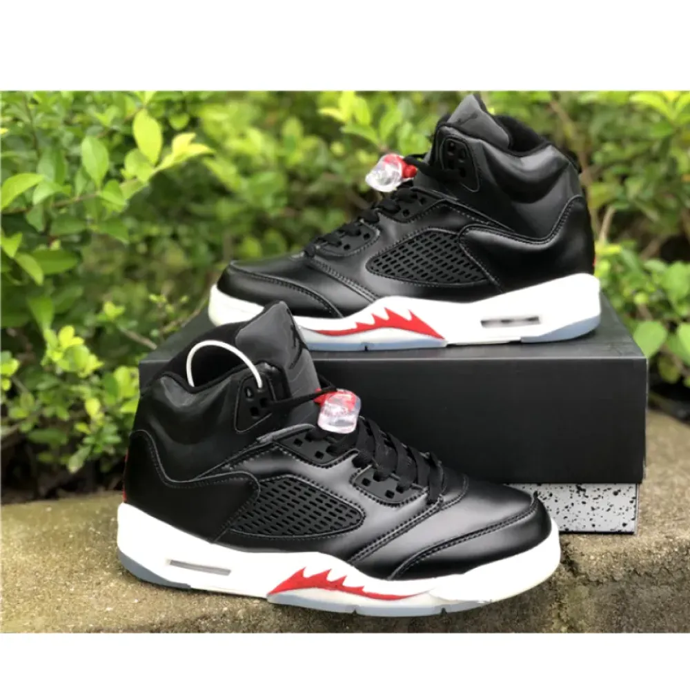Air Jordan 5 Black/Muslin-Fire Red  CT8480-001