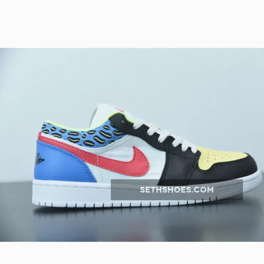 Air Jordan 1 Low Black/Light Fusion Red-White-Coast  DH5927-006