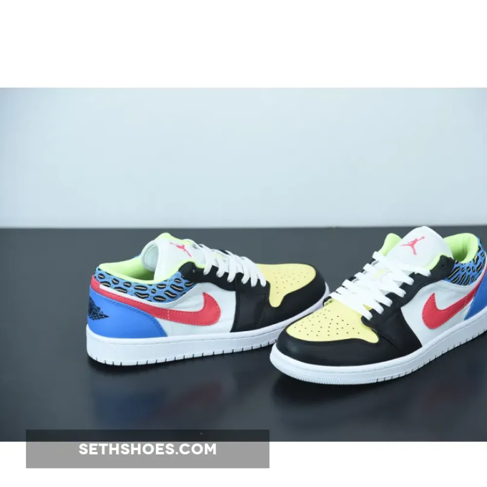 Air Jordan 1 Low Black/Light Fusion Red-White-Coast  DH5927-006