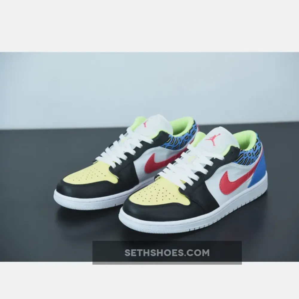 Air Jordan 1 Low Black/Light Fusion Red-White-Coast  DH5927-006