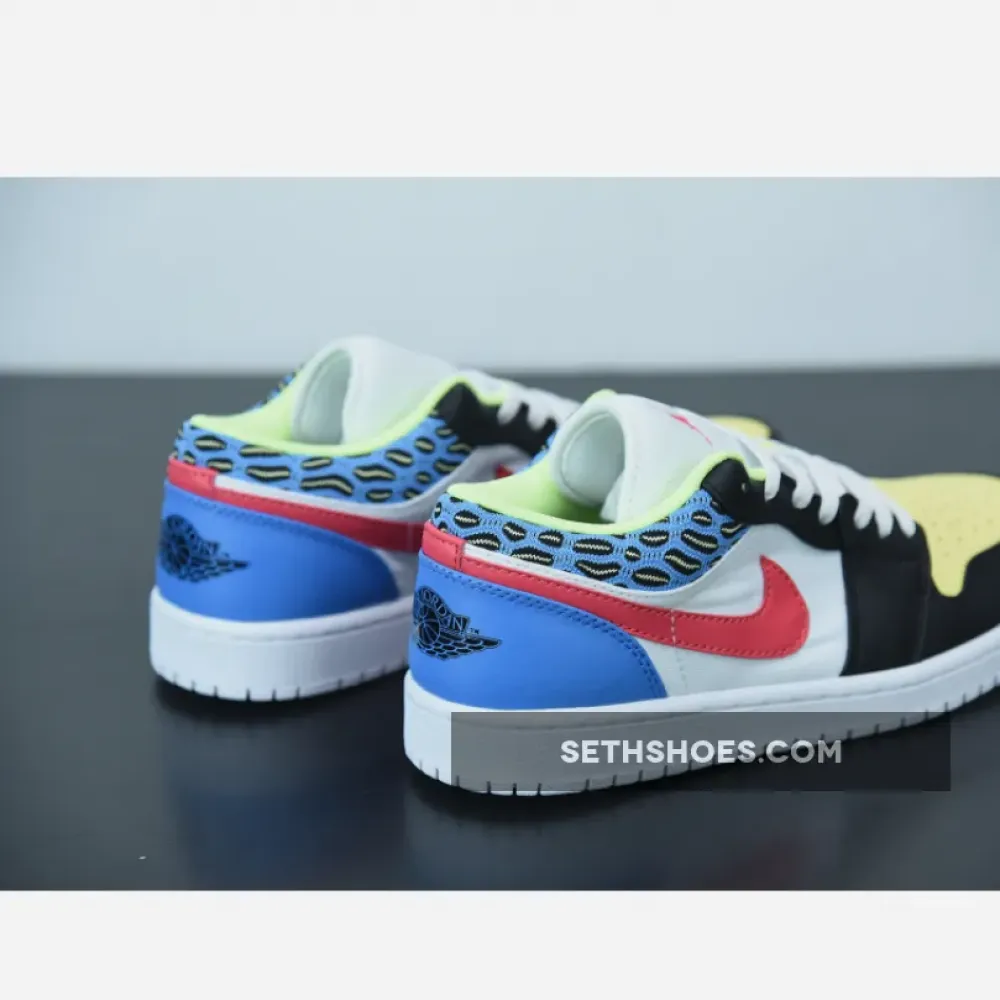 Air Jordan 1 Low Black/Light Fusion Red-White-Coast  DH5927-006