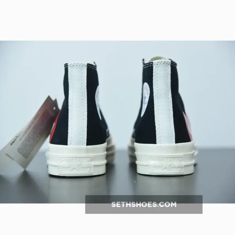 CDG Play x Converse Chuck Taylor All-Star 70 Hi Black White  150204C