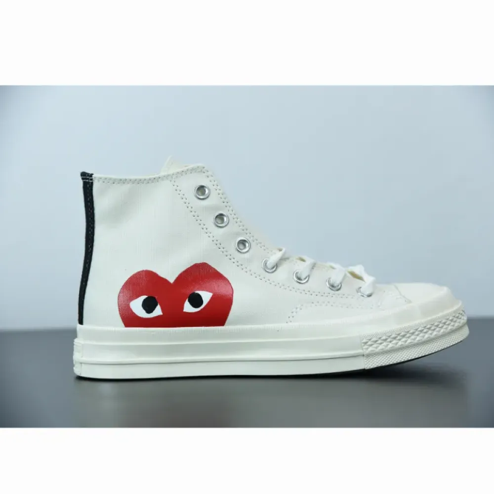 CDG Play x Converse Chuck Taylor All-Star 70 Hi Milk/White-High Risk Red 150205C