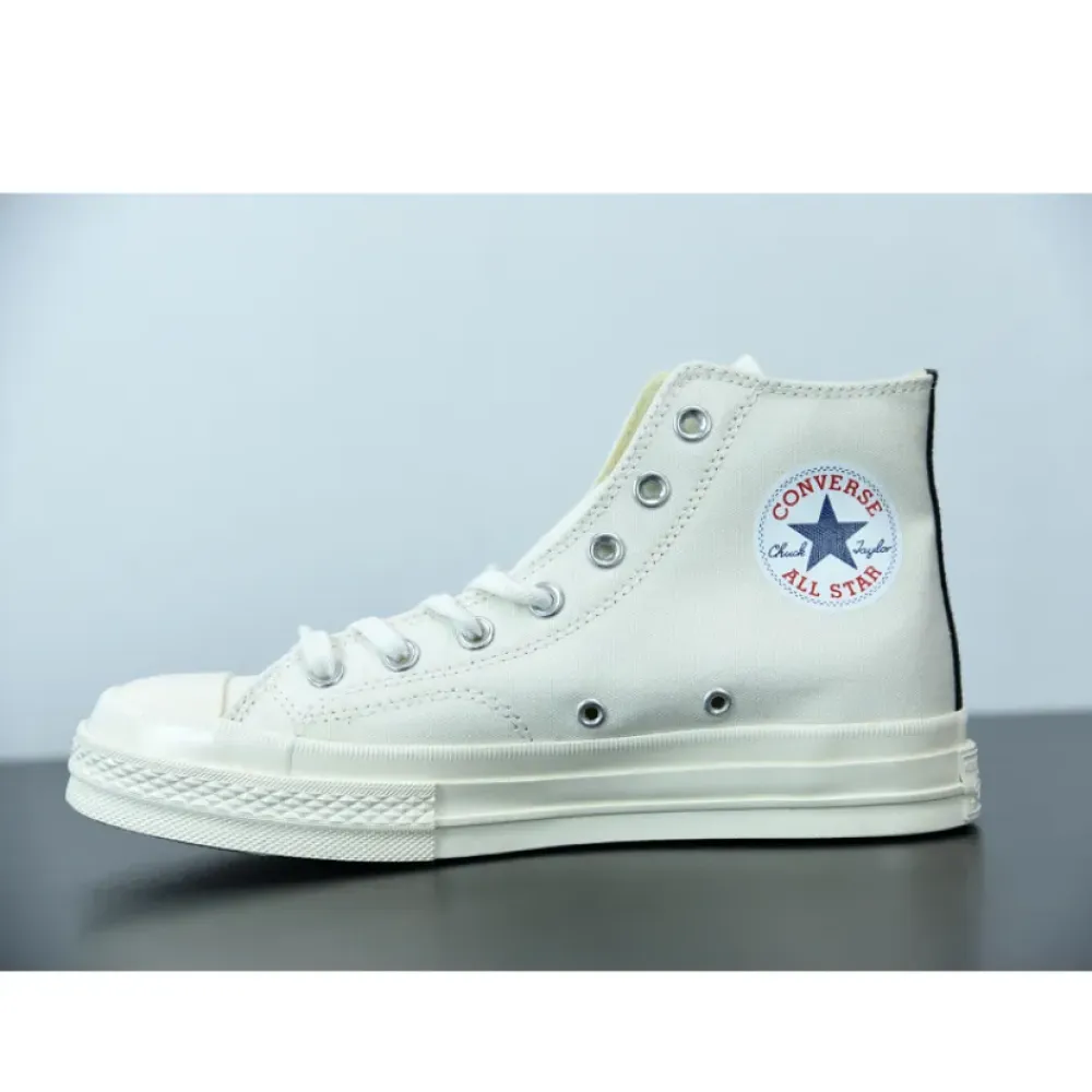 CDG Play x Converse Chuck Taylor All-Star 70 Hi Milk/White-High Risk Red 150205C