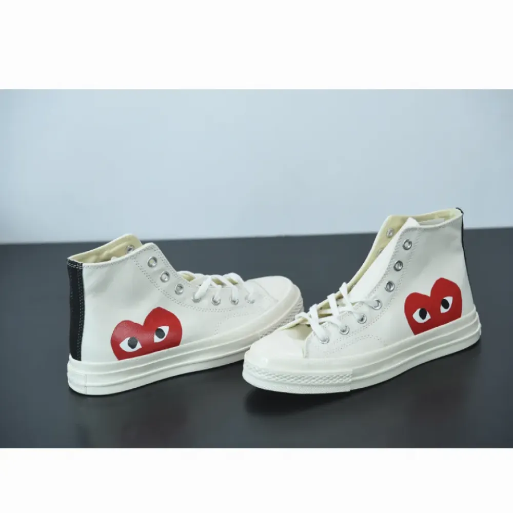 CDG Play x Converse Chuck Taylor All-Star 70 Hi Milk/White-High Risk Red 150205C
