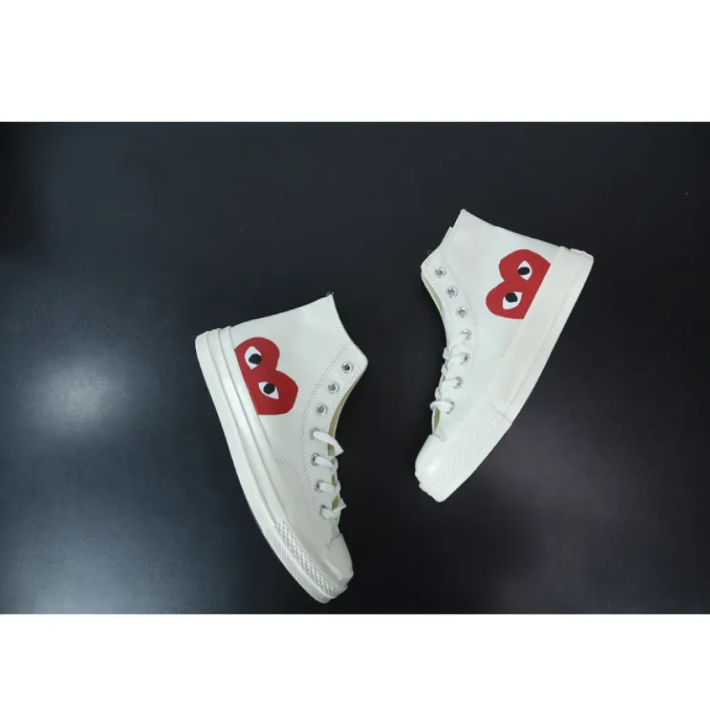 CDG Play x Converse Chuck Taylor All-Star 70 Hi Milk/White-High Risk Red 150205C