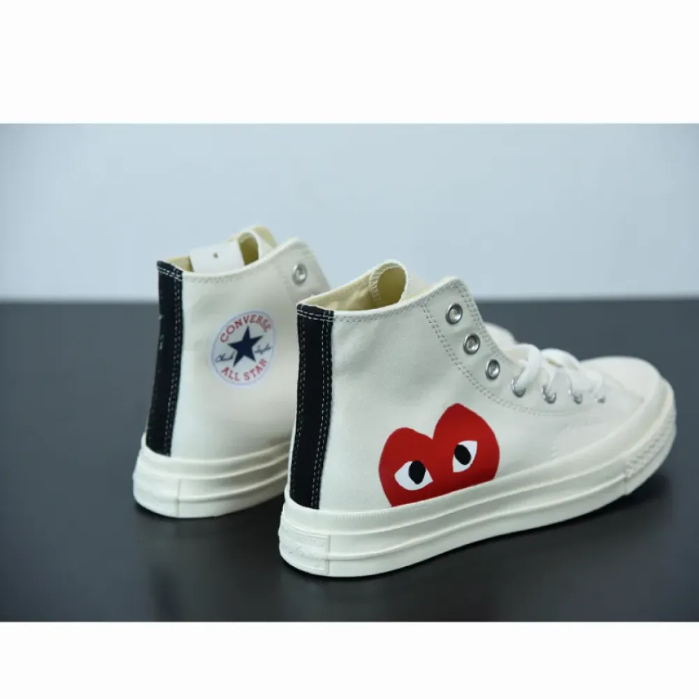 CDG Play x Converse Chuck Taylor All-Star 70 Hi Milk/White-High Risk Red 150205C