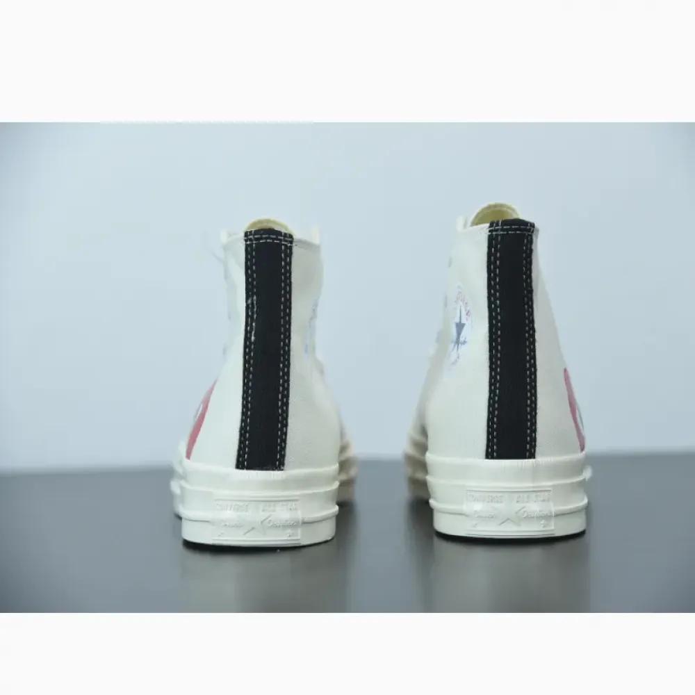 CDG Play x Converse Chuck Taylor All-Star 70 Hi Milk/White-High Risk Red 150205C