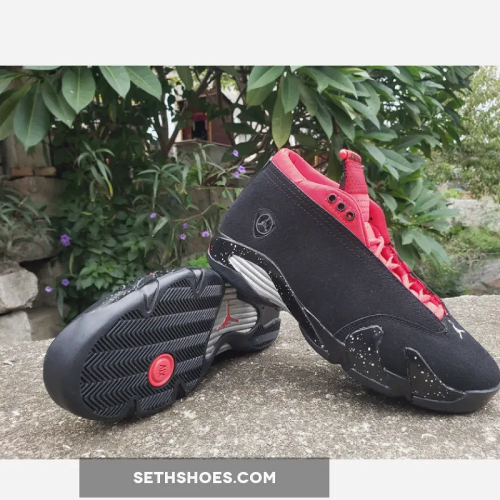 Air Jordan 14 Low “Red Lipstick” Black/Metallic Silver-Gym Red DH4121-006
