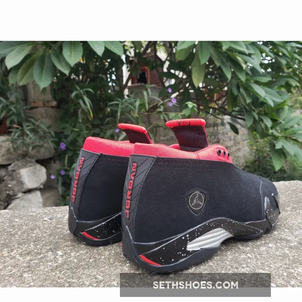 Air Jordan 14 Low “Red Lipstick” Black/Metallic Silver-Gym Red DH4121-006