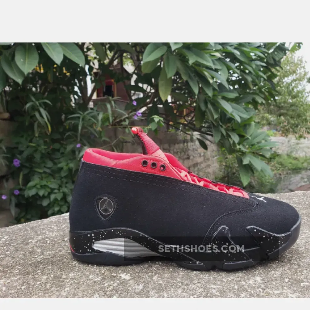 Air Jordan 14 Low “Red Lipstick” Black/Metallic Silver-Gym Red DH4121-006