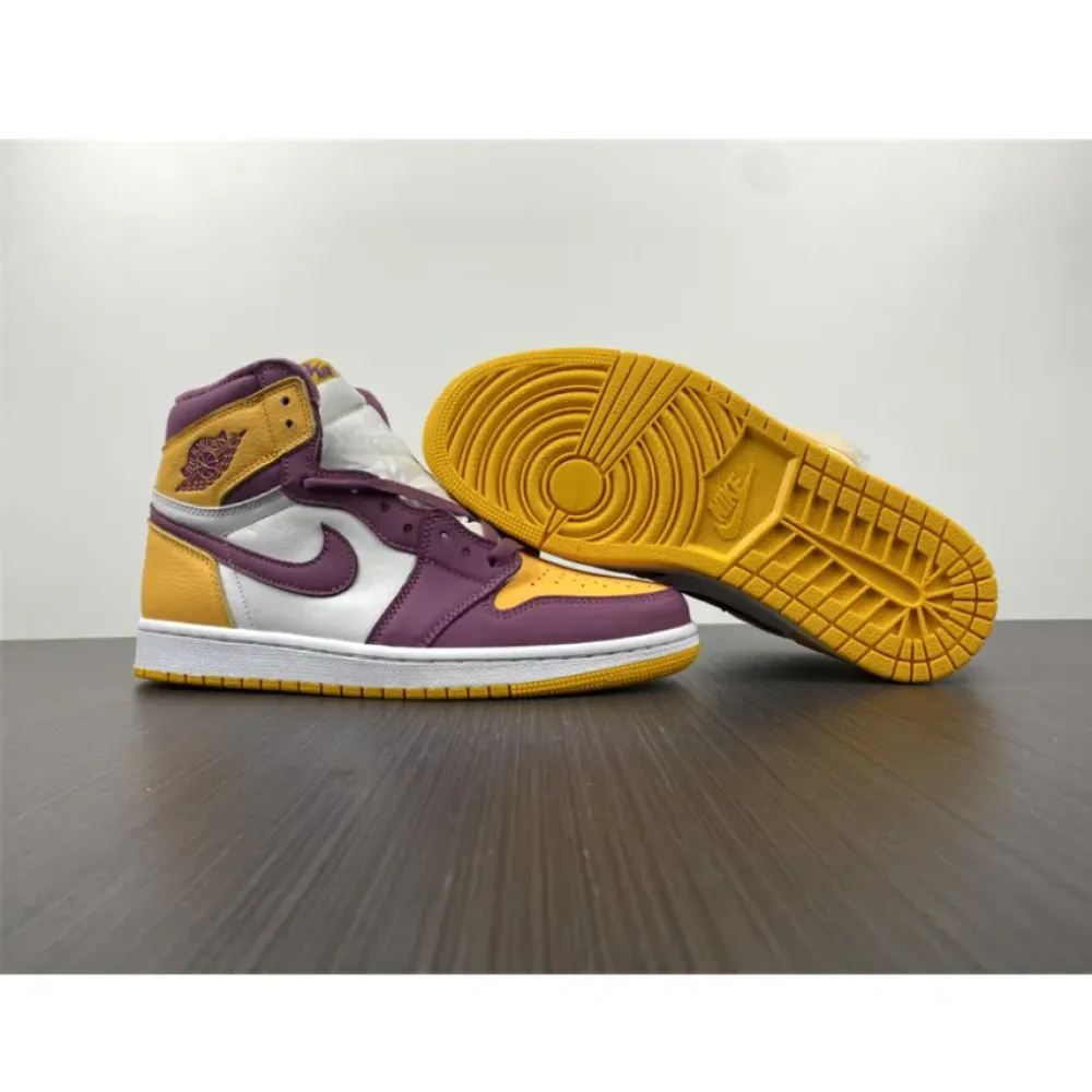 Air Jordan 1 High OG “Brotherhood” Gold/Bordeaux-White  555088-706