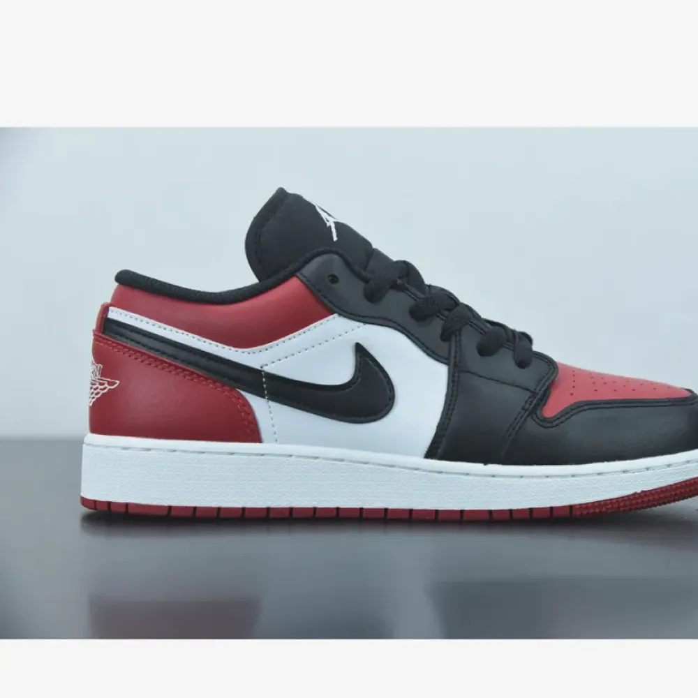 Air Jordan 1 Low “Bred Toe” White/Black-Red  553558-612