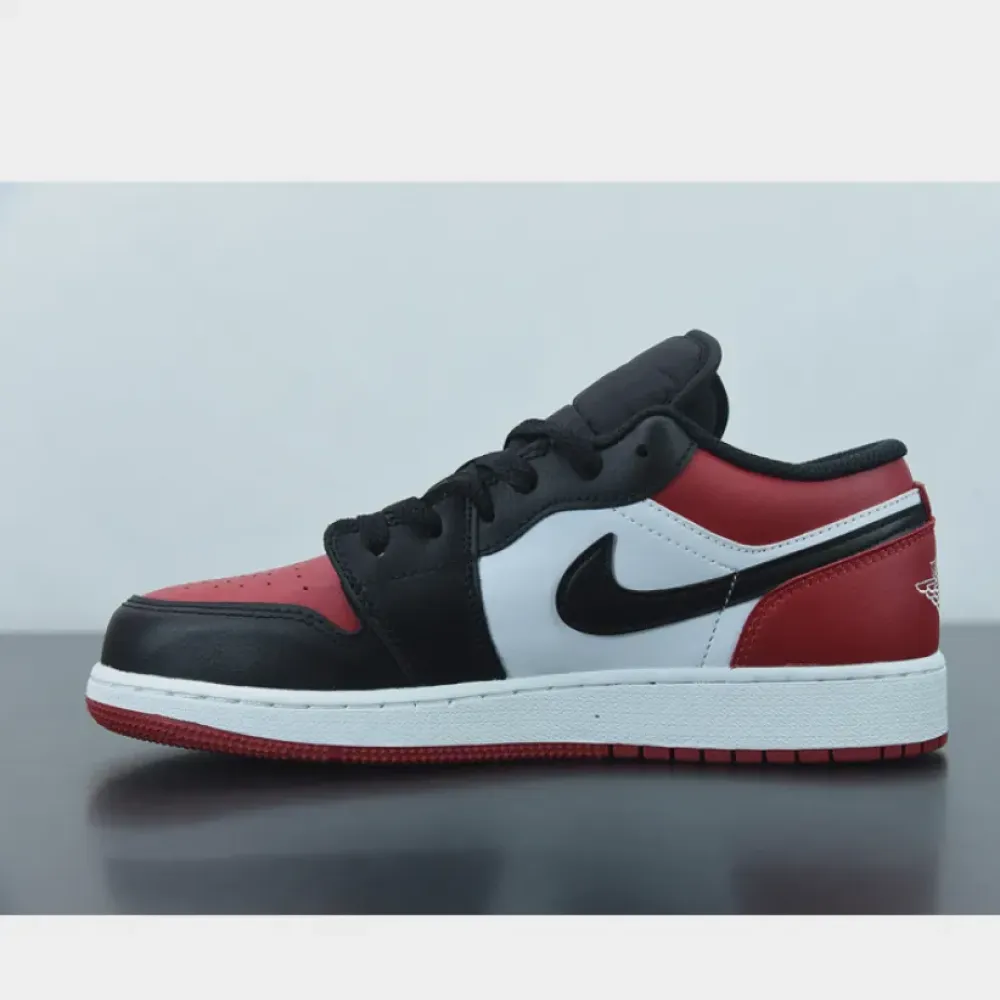 Air Jordan 1 Low “Bred Toe” White/Black-Red  553558-612