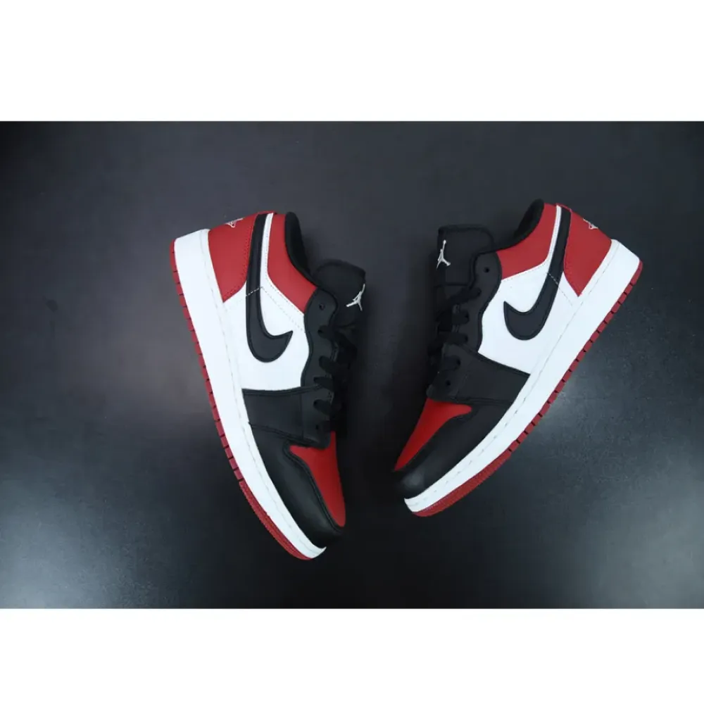 Air Jordan 1 Low “Bred Toe” White/Black-Red  553558-612