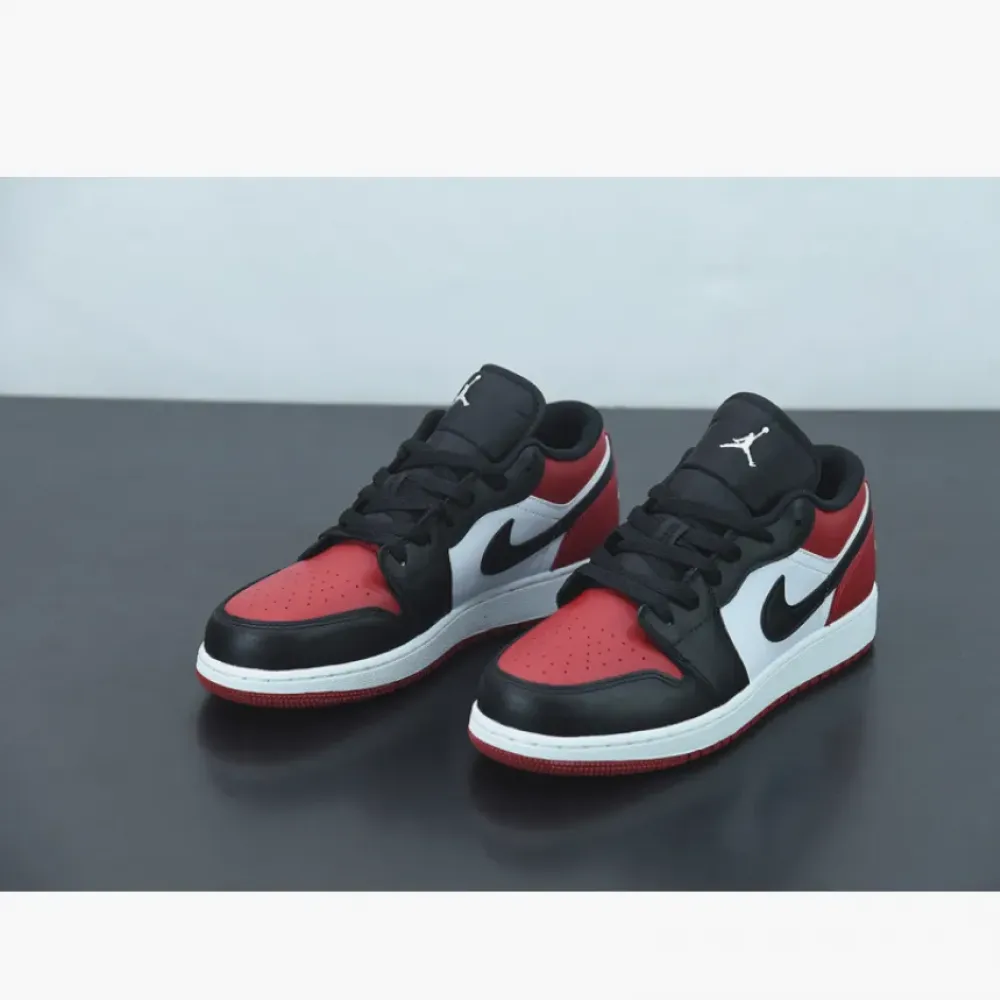 Air Jordan 1 Low “Bred Toe” White/Black-Red  553558-612