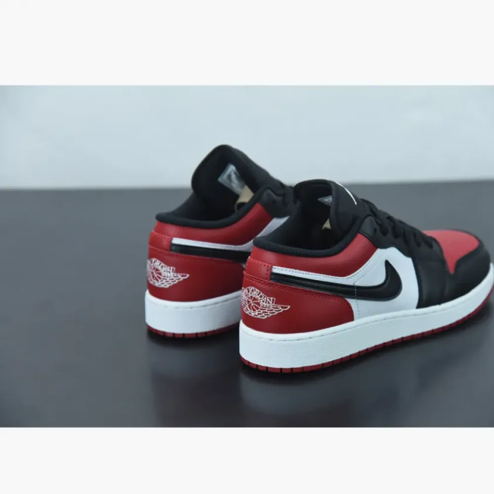 Air Jordan 1 Low “Bred Toe” White/Black-Red  553558-612
