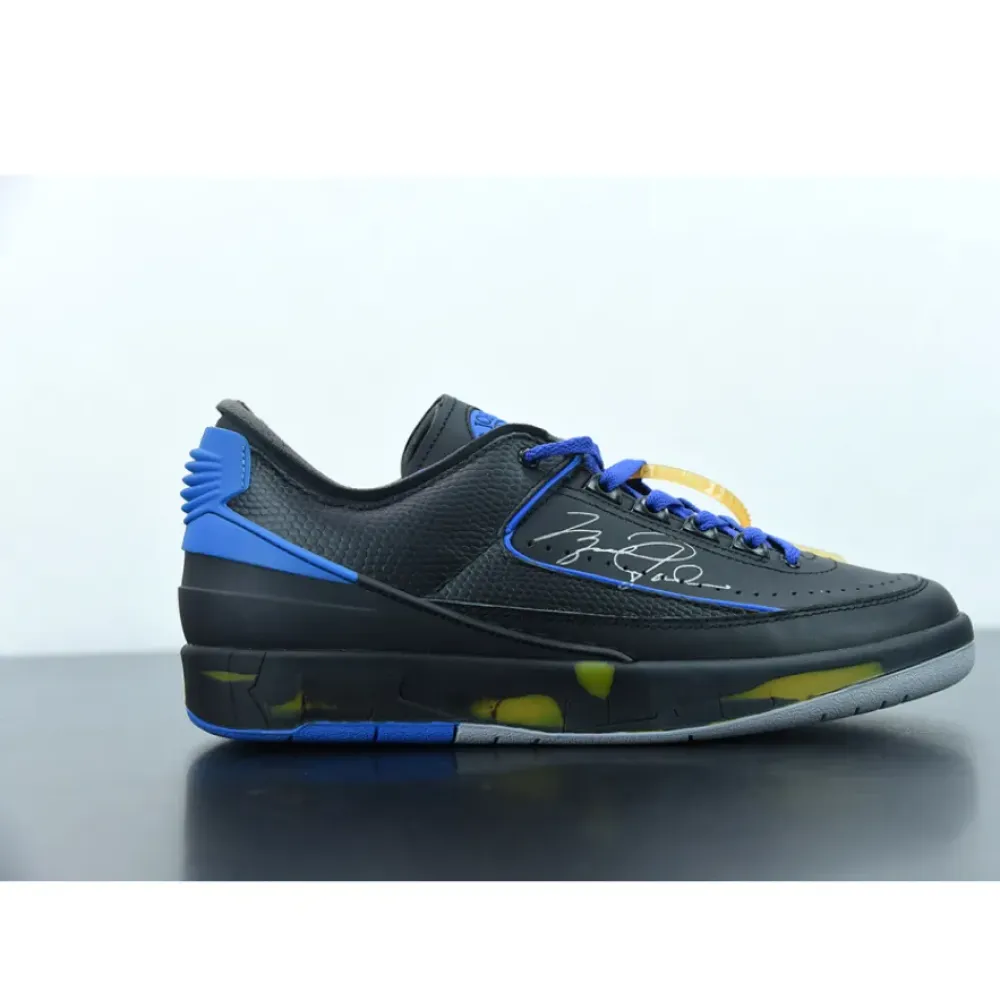 Off-White x Air Jordan 2 Low Black/Blue/Grey  DJ4375-004