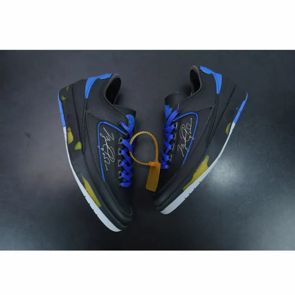 Off-White x Air Jordan 2 Low Black/Blue/Grey  DJ4375-004