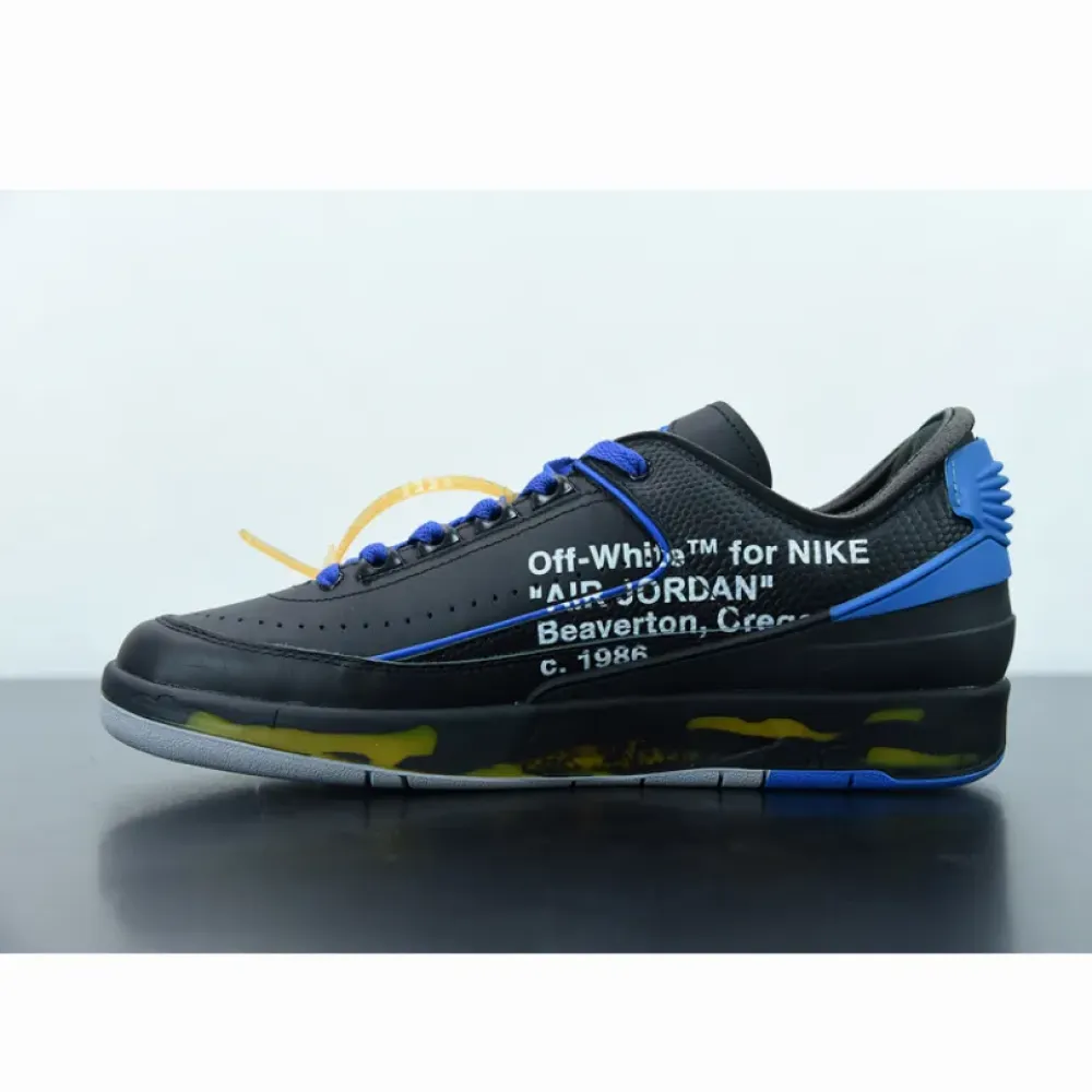 Off-White x Air Jordan 2 Low Black/Blue/Grey  DJ4375-004