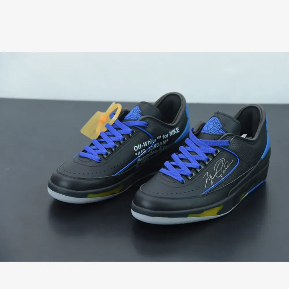 Off-White x Air Jordan 2 Low Black/Blue/Grey  DJ4375-004