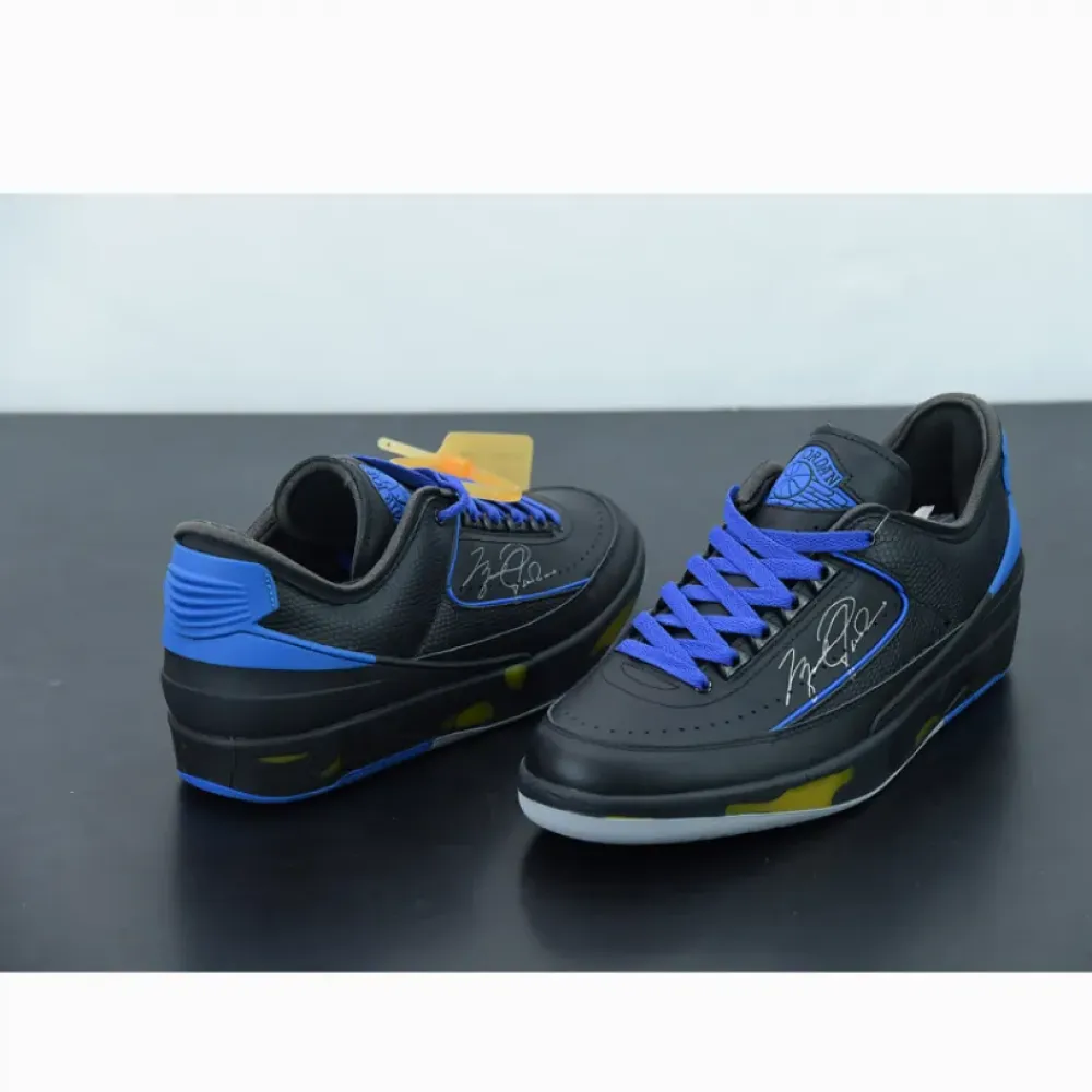Off-White x Air Jordan 2 Low Black/Blue/Grey  DJ4375-004