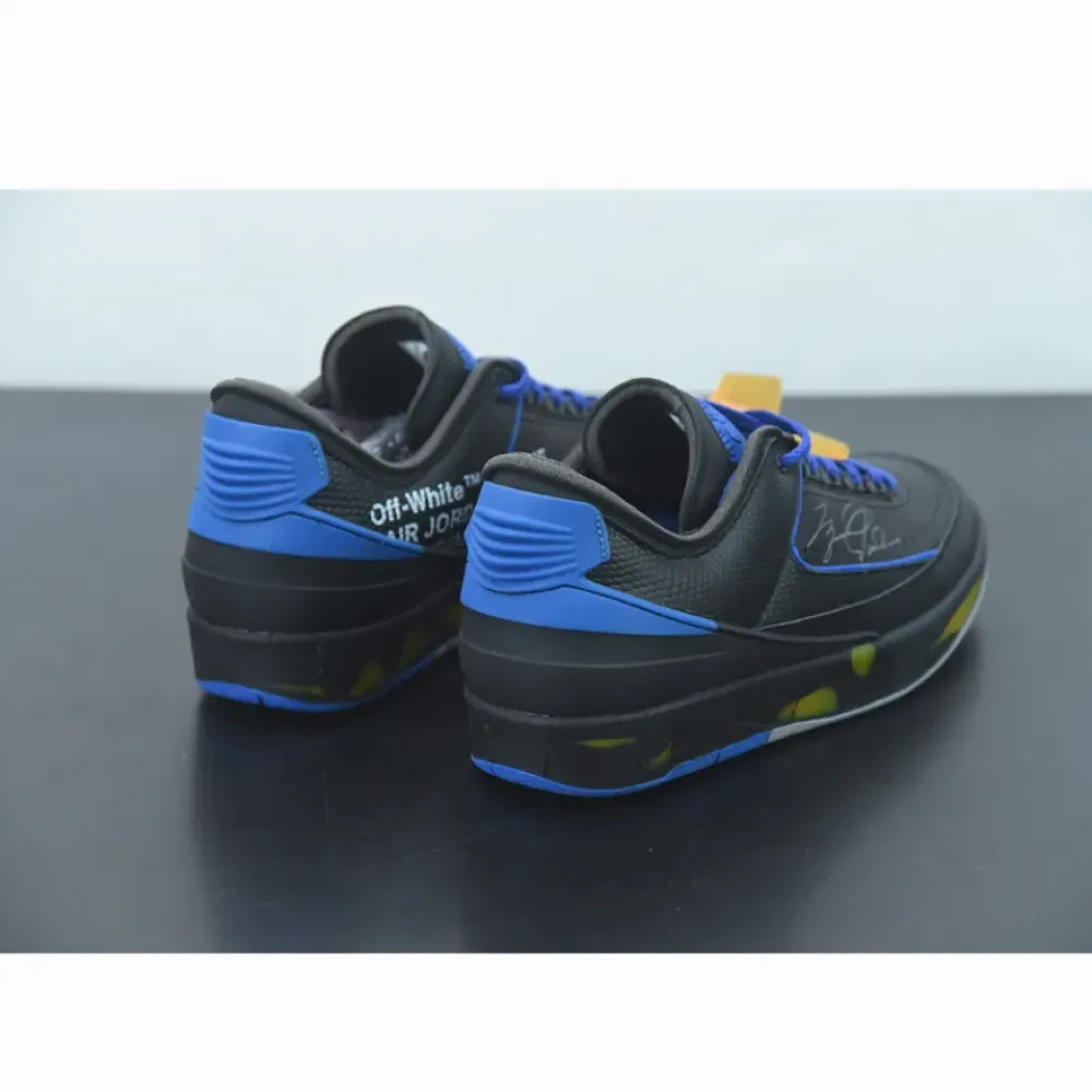 Off-White x Air Jordan 2 Low Black/Blue/Grey  DJ4375-004