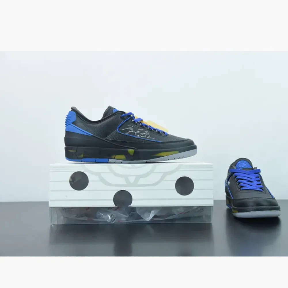 Off-White x Air Jordan 2 Low Black/Blue/Grey  DJ4375-004