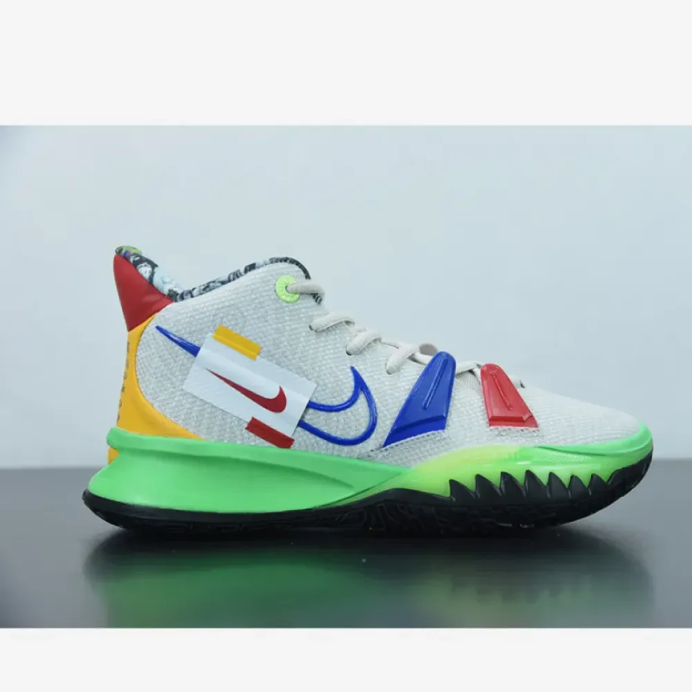 Nike Kyrie 7 “Visions” Light Bone/White-Green-Game Royal  DC9122-001
