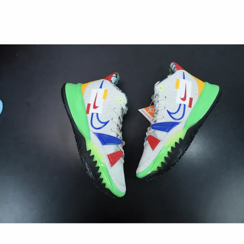 Nike Kyrie 7 “Visions” Light Bone/White-Green-Game Royal  DC9122-001