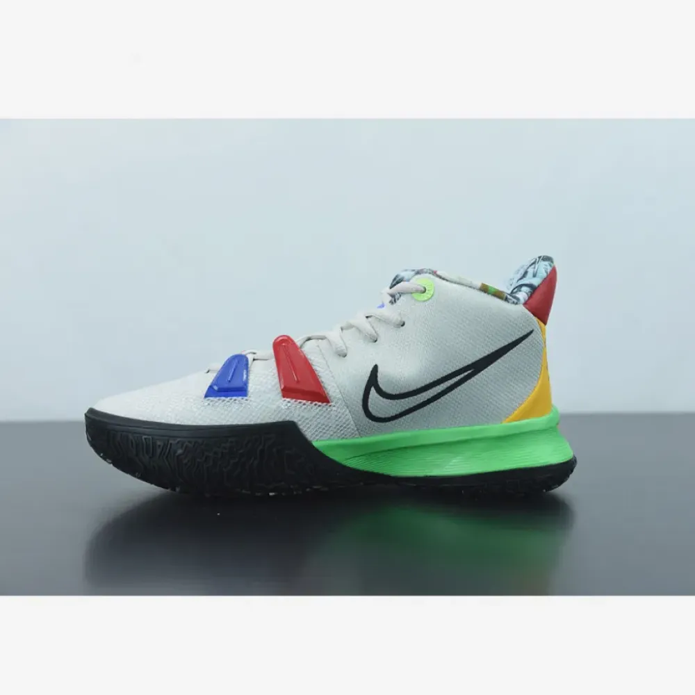 Nike Kyrie 7 “Visions” Light Bone/White-Green-Game Royal  DC9122-001