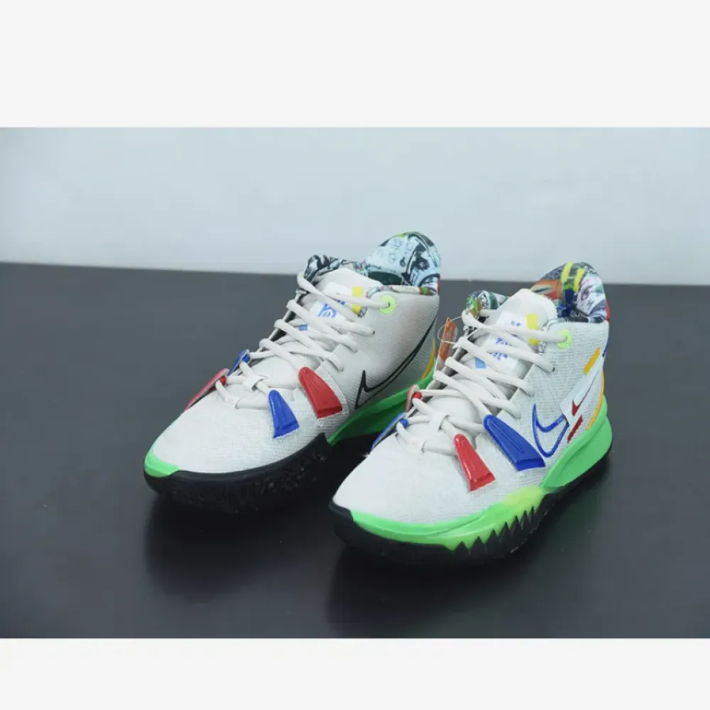 Nike Kyrie 7 “Visions” Light Bone/White-Green-Game Royal  DC9122-001