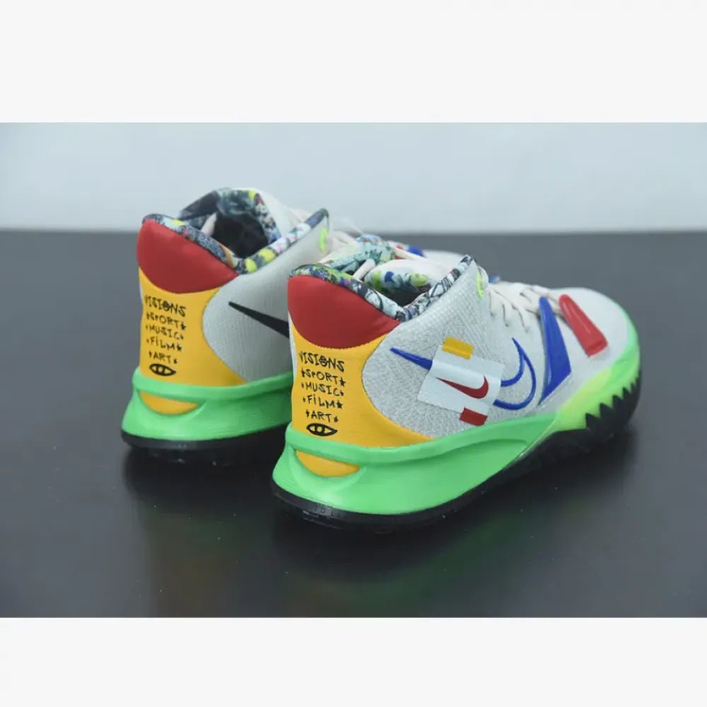 Nike Kyrie 7 “Visions” Light Bone/White-Green-Game Royal  DC9122-001