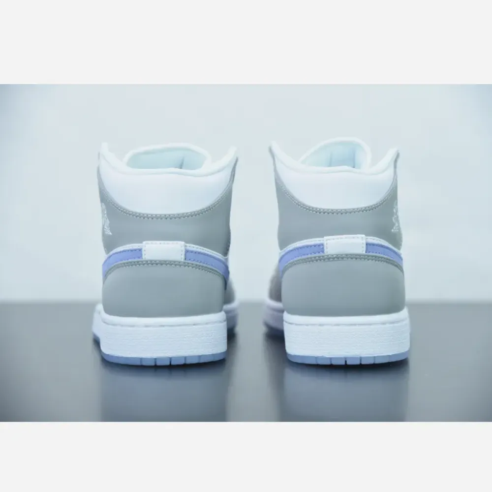 Air Jordan 1 Mid White Grey Blue  BQ6472-105