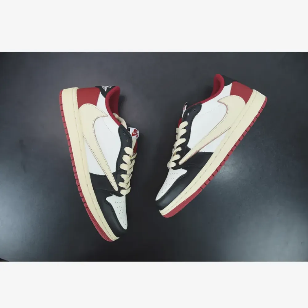 Travis Scott x Fragment x Air Jordan 1 Low OG White Red Black