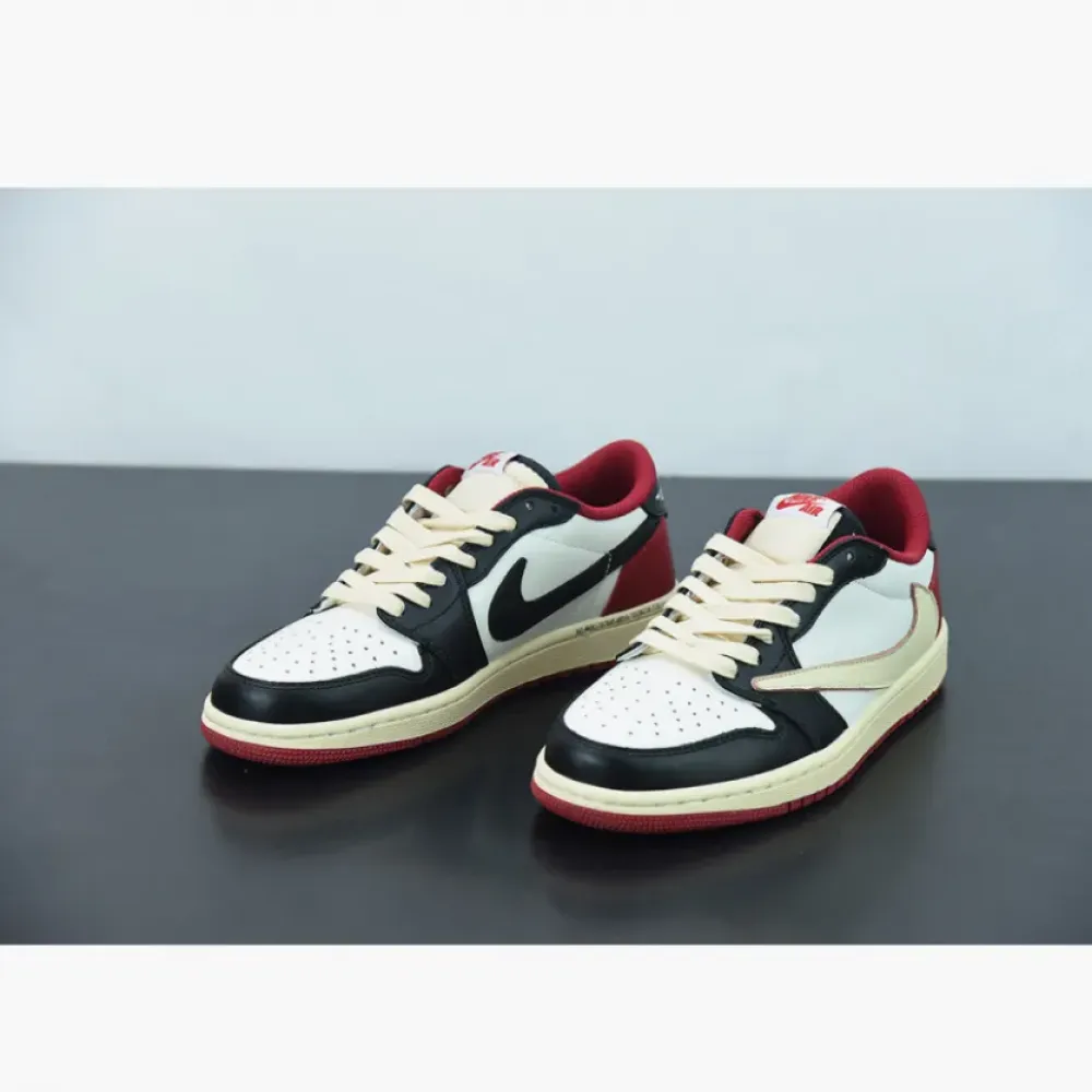 Travis Scott x Fragment x Air Jordan 1 Low OG White Red Black
