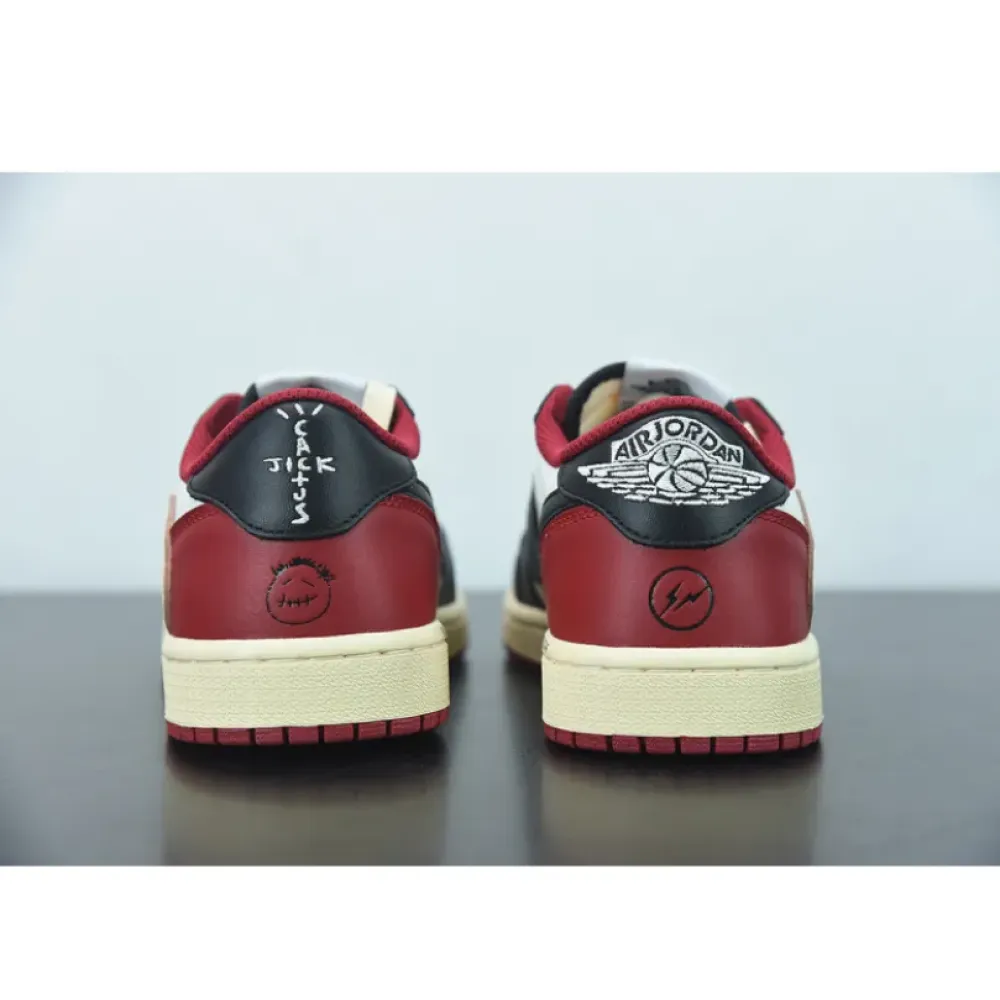 Travis Scott x Fragment x Air Jordan 1 Low OG White Red Black