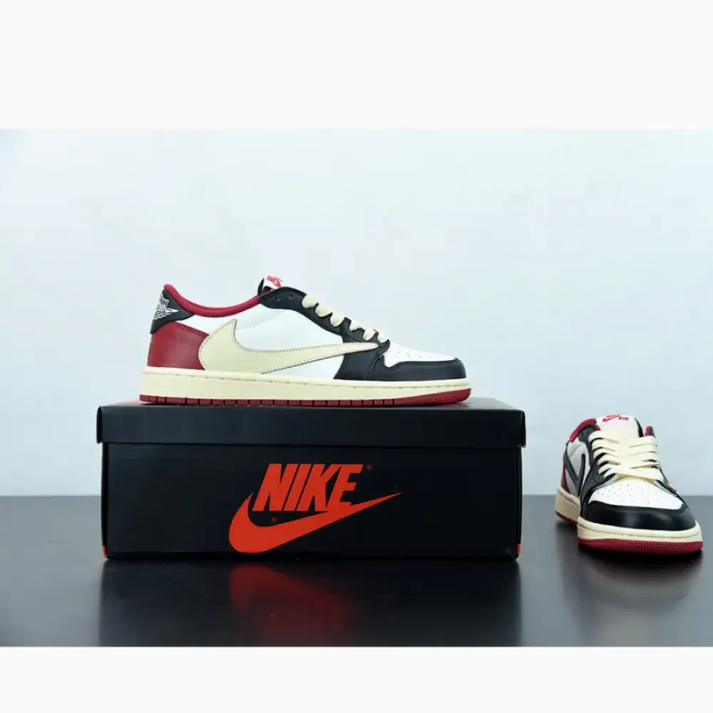Travis Scott x Fragment x Air Jordan 1 Low OG White Red Black