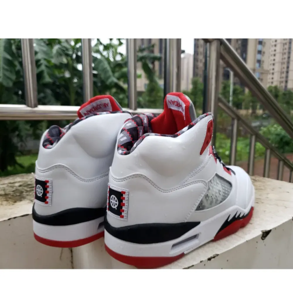 Air Jordan 5 ‘Quai 54’ White/University Red-Black  DJ7903-106