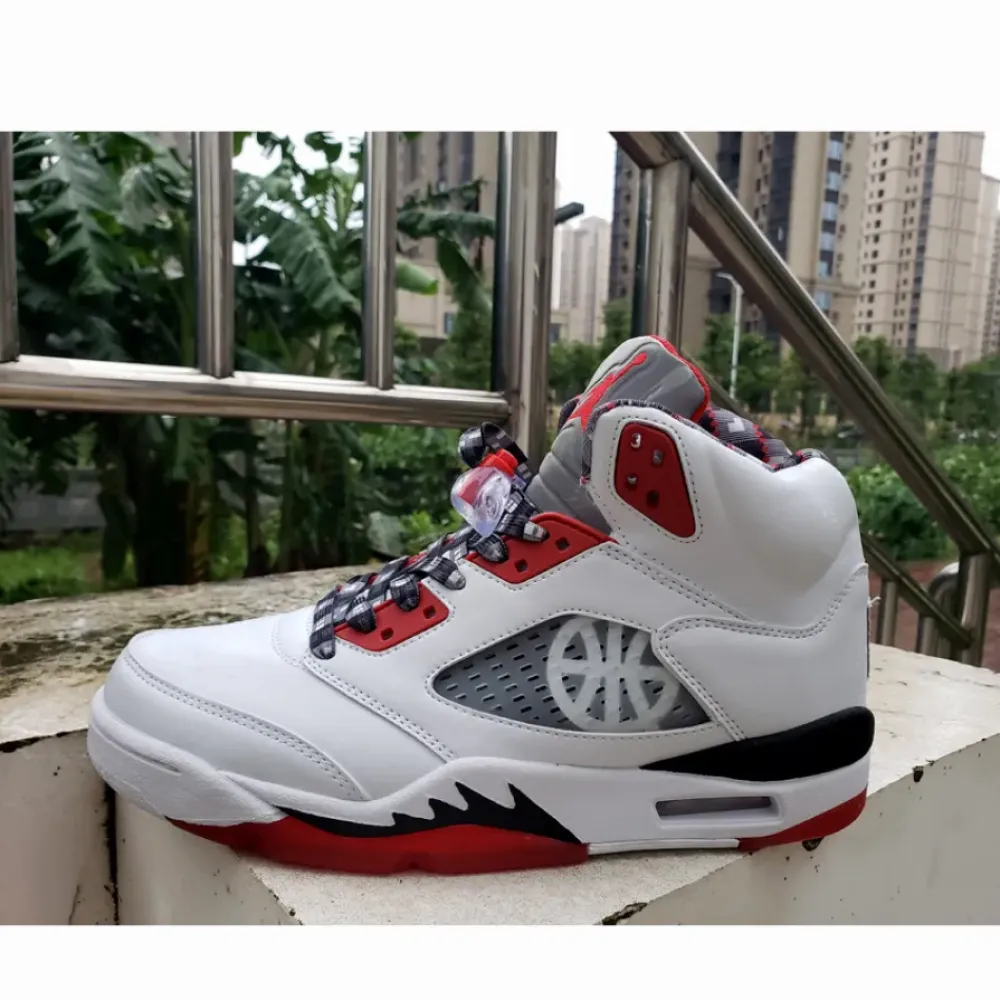 Air Jordan 5 ‘Quai 54’ White/University Red-Black  DJ7903-106