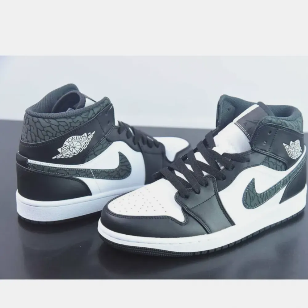 Air Jordan 1 Mid SE “Panda Elephant” Black White FB9911-001