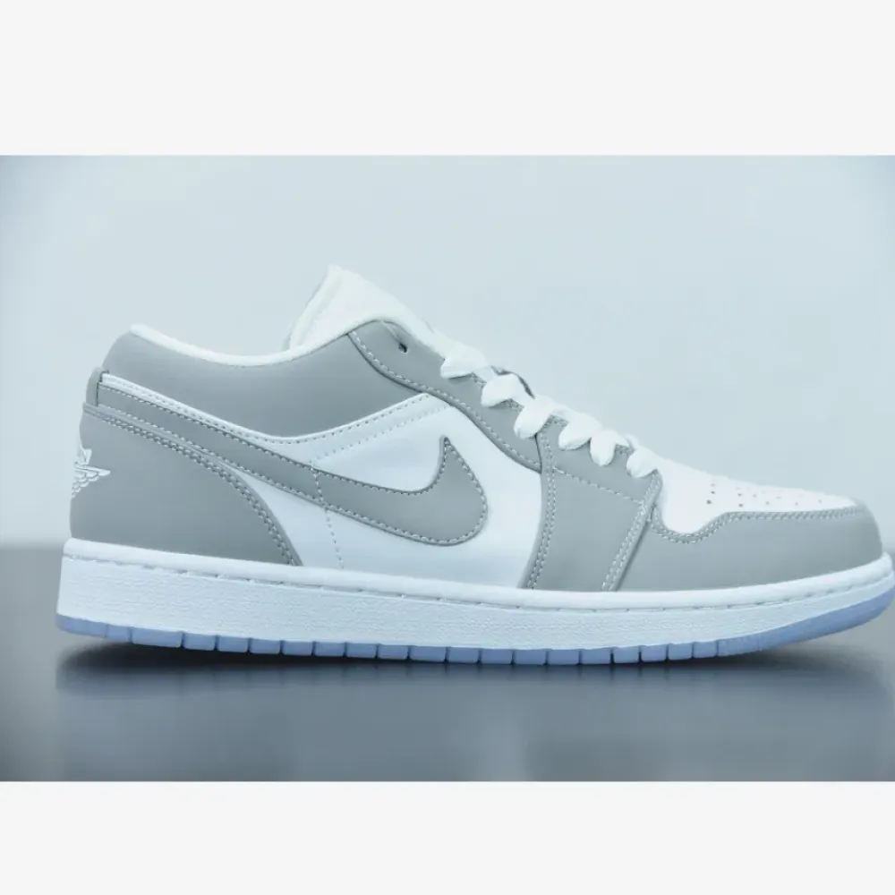 Air Jordan 1 Low White/Wolf Grey-Aluminum  DC0774-105