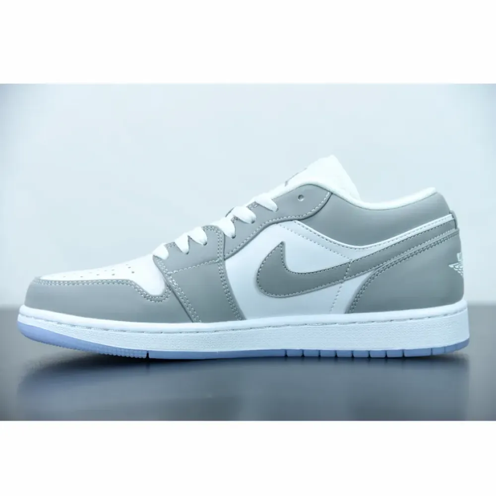 Air Jordan 1 Low White/Wolf Grey-Aluminum  DC0774-105