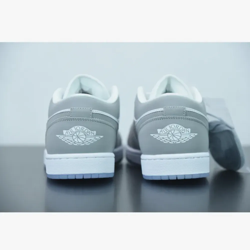 Air Jordan 1 Low White/Wolf Grey-Aluminum  DC0774-105