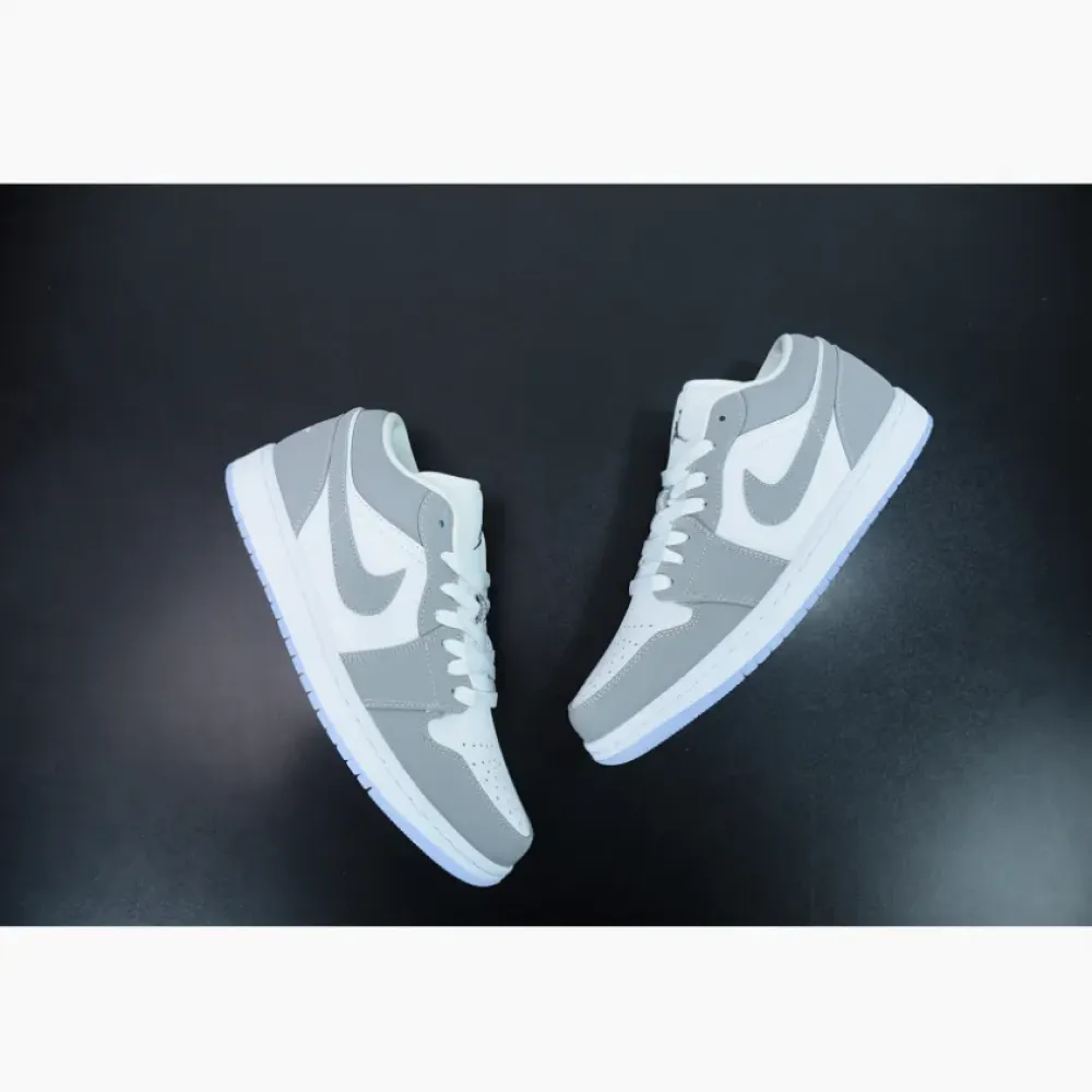 Air Jordan 1 Low White/Wolf Grey-Aluminum  DC0774-105