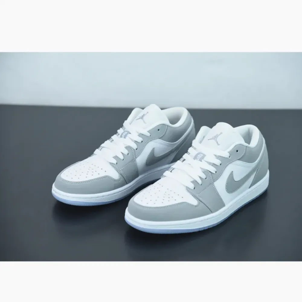 Air Jordan 1 Low White/Wolf Grey-Aluminum  DC0774-105