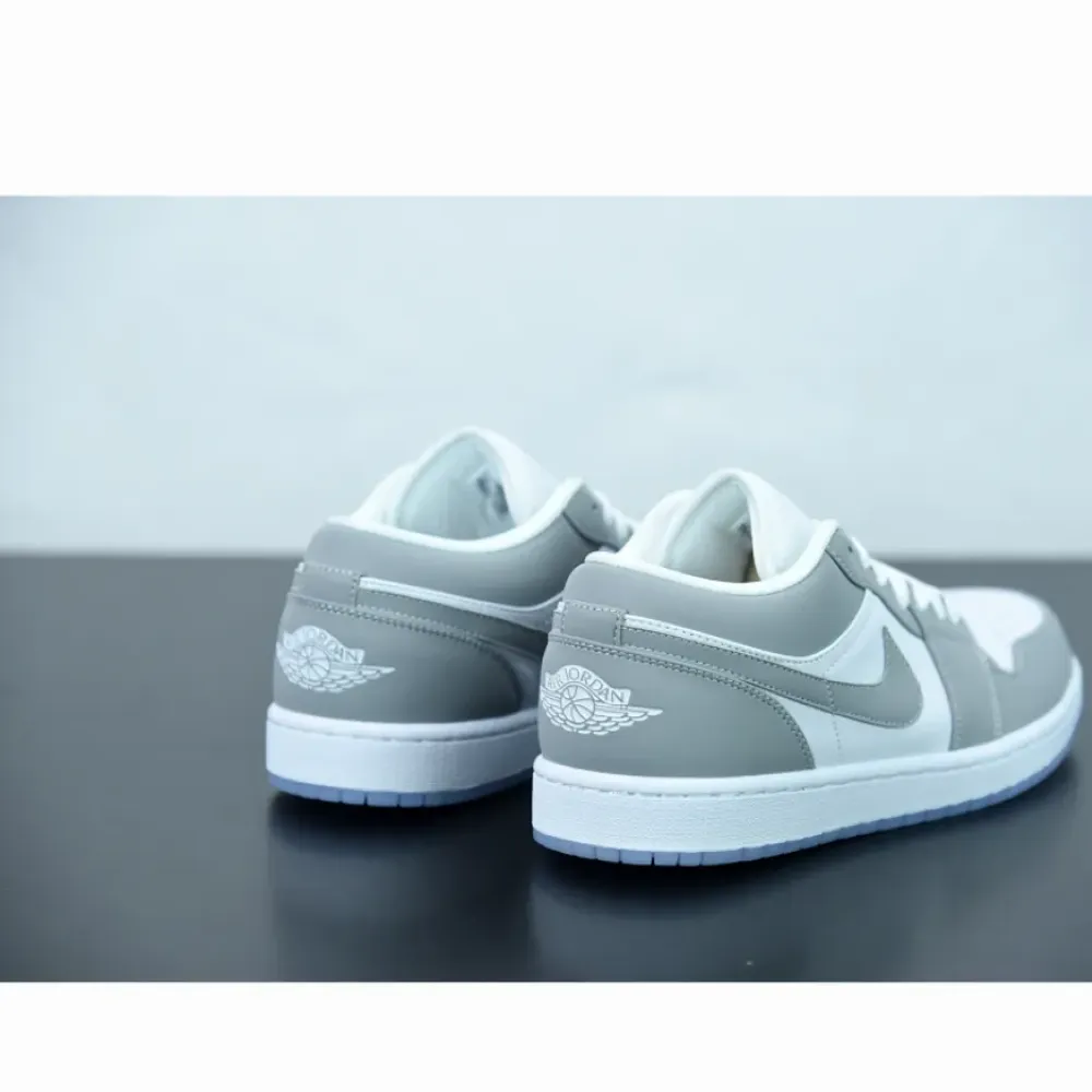 Air Jordan 1 Low White/Wolf Grey-Aluminum  DC0774-105